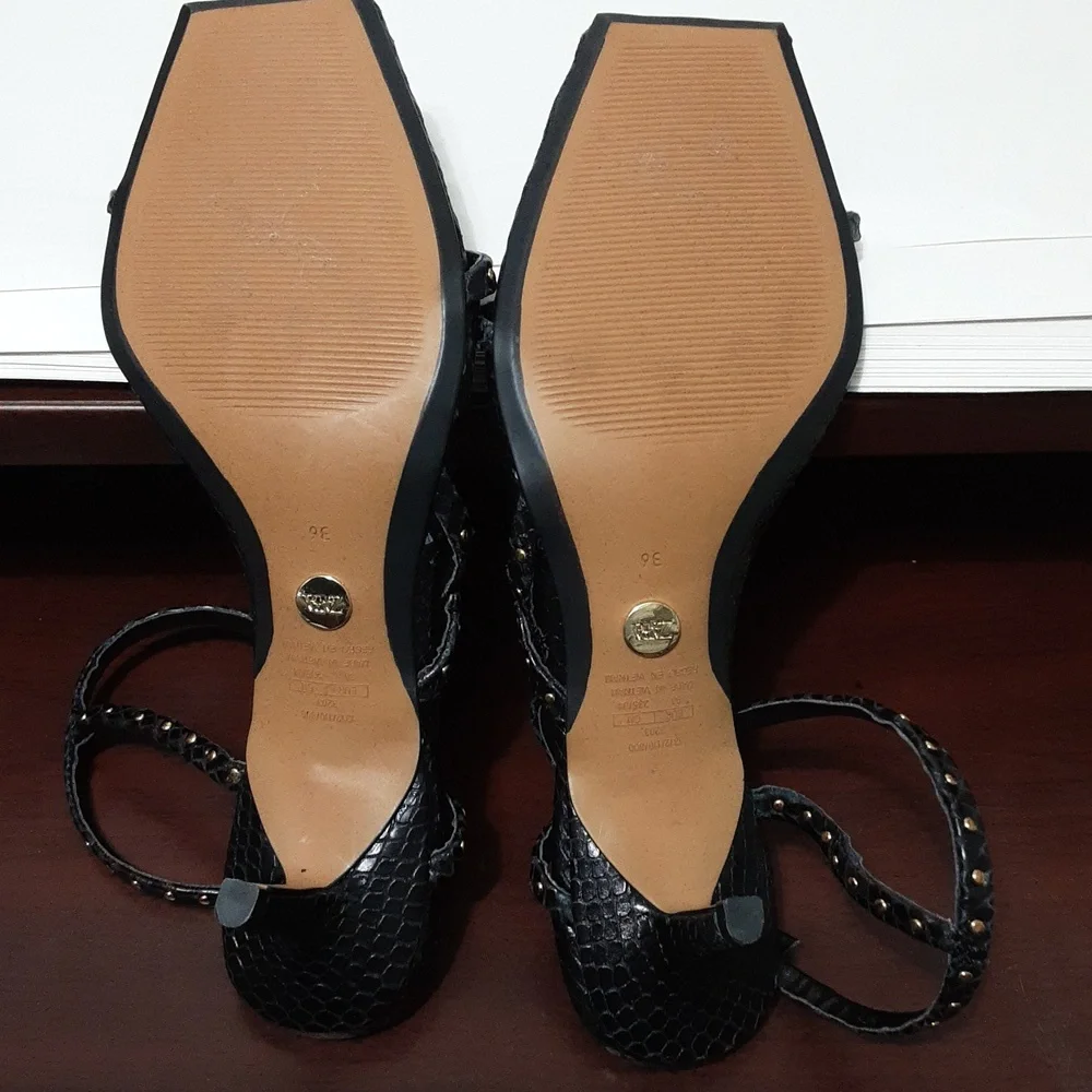 ZARA Studded Kitten 1.5" Slingback Heel Women:36‎ - Picture 5 of 8
